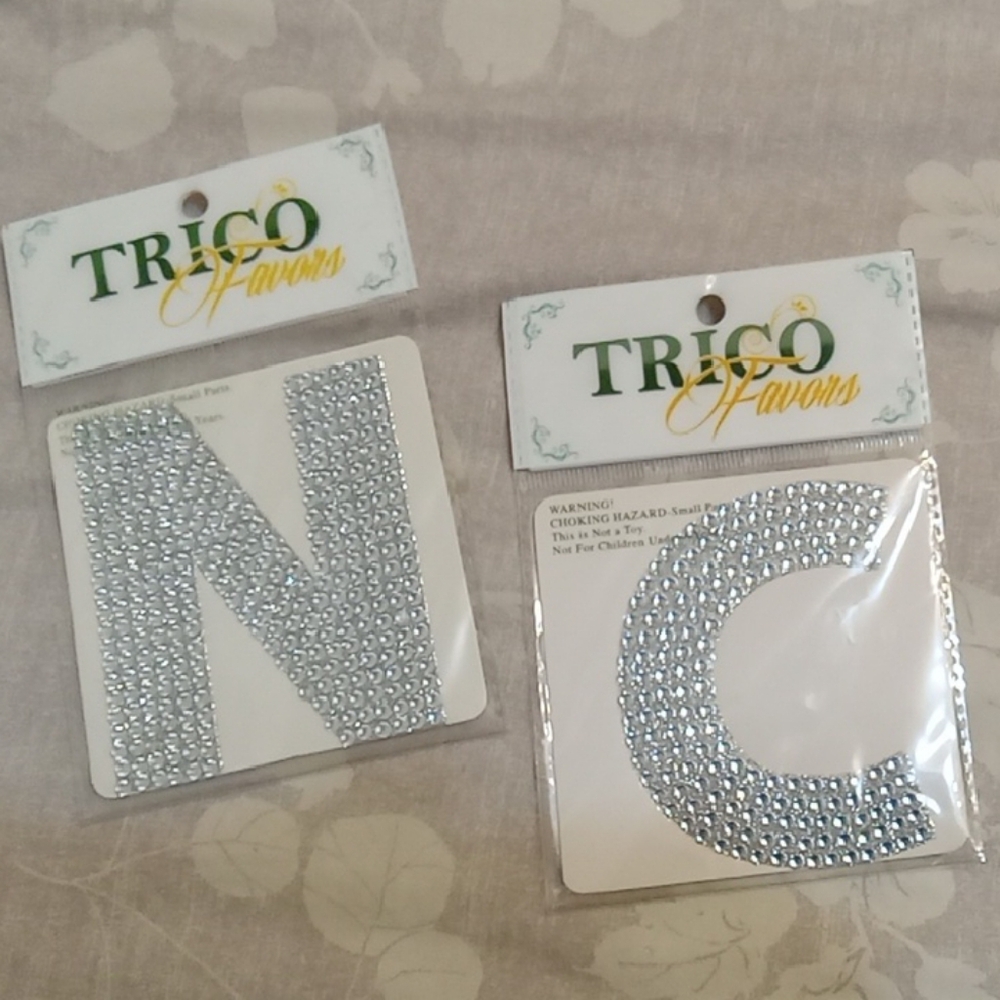 Two Rhinestone Letter Stickers